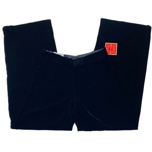 Isaac Mizrahi Women's Velvet Wide Leg Contour Fit Pants Size 4 Black Trousers